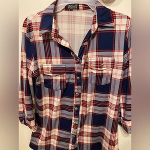 Red, White, and Blue Button down